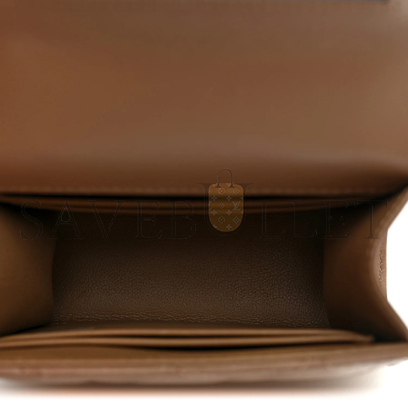 CHANEL LAMBSKIN QUILTED MINI TOP HANDLE FLAP CLUTCH WITH CHAIN BEIGE AP2682 (11*11*5.5cm)